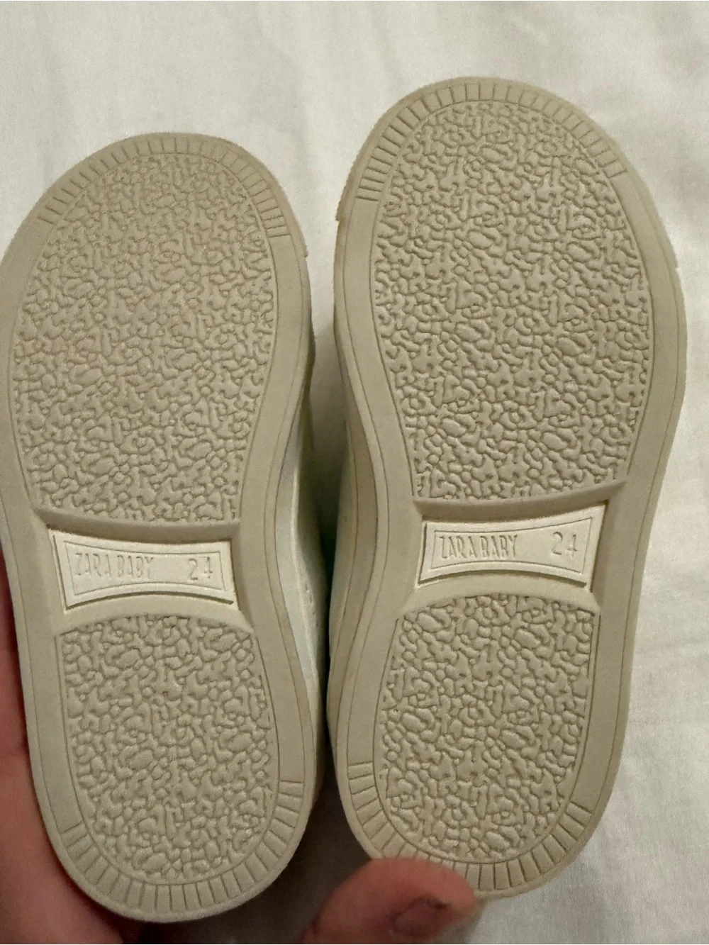 ZARA Cream and Navy Velcro Kids Sneakers